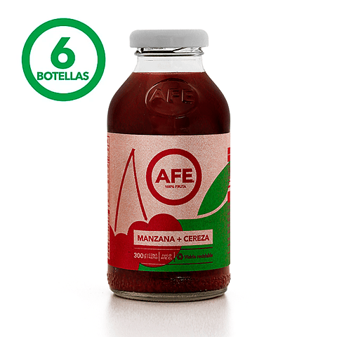JUGO DE MANZANA CEREZA: 6 BOTELLAS AFE 300 ml