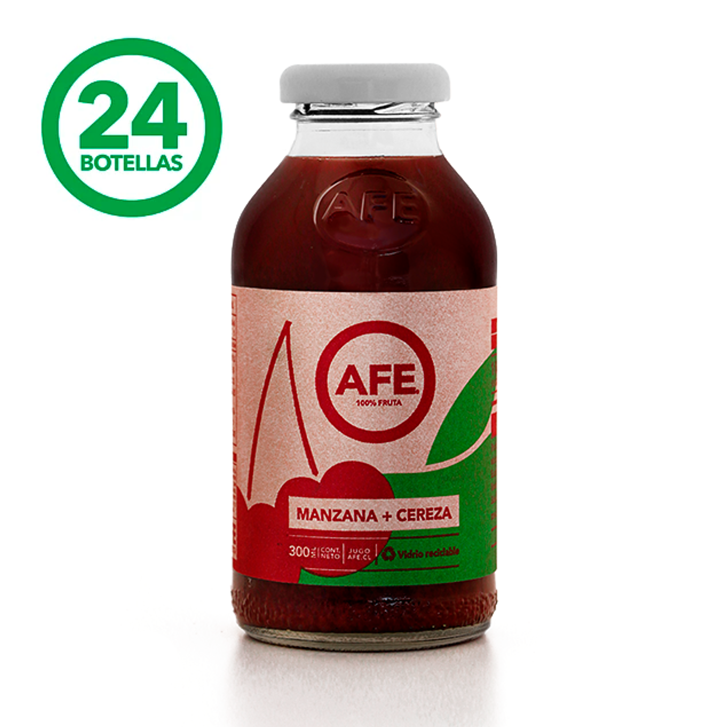 JUGO DE MANZANA CEREZA: 24 BOTELLAS AFE 300 ml 1