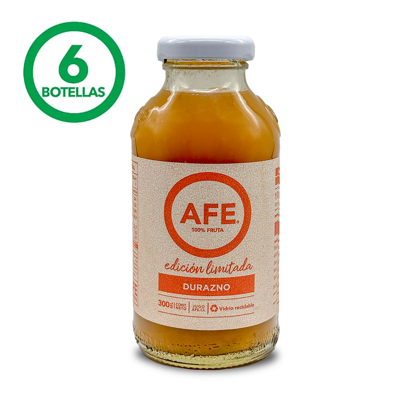 JUGO DE DURAZNO: 6 BOTELLAS AFE 300 ML 1