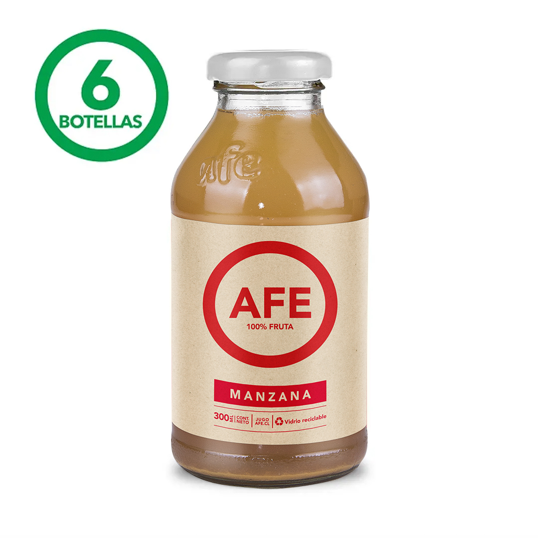 JUGO DE MANZANA ROJA: CAJA 6 BOTELLAS AFE 300 ML