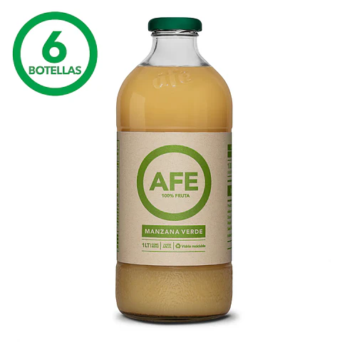 JUGO DE MANZANA VERDE: 6 BOTELLAS AFE 1 LITRO