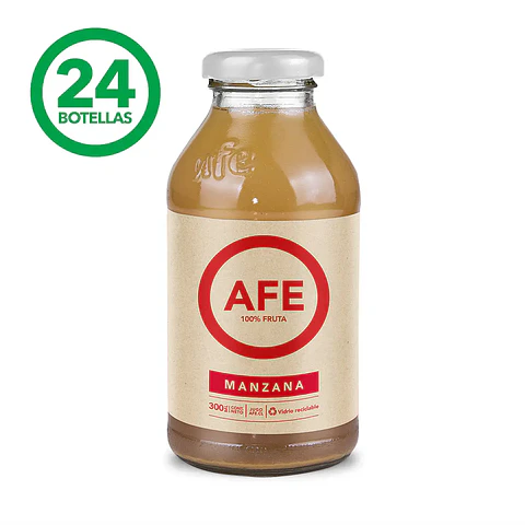 JUGO DE MANZANA ROJA: CAJA 24 BOTELLAS AFE 300 ML