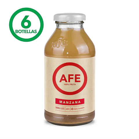 JUGO DE MANZANA ROJA: CAJA 6 BOTELLAS AFE 300 ML