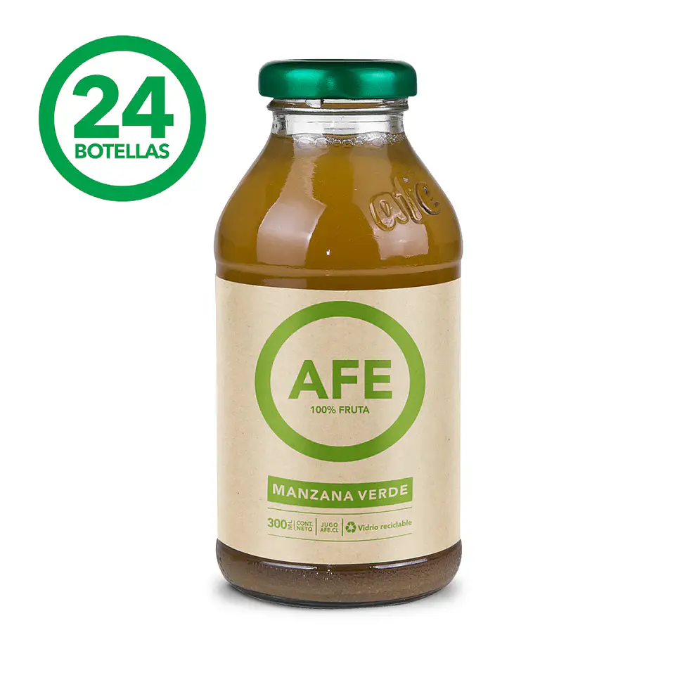 JUGO DE MANZANA VERDE: CAJA 24 BOTELLAS AFE 300 ML 1