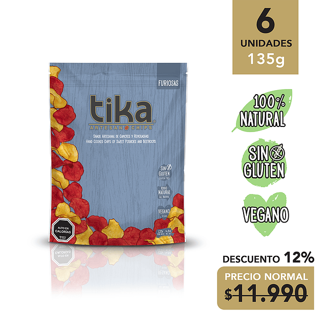 TIKA FURIOSAS: 6 unidades 135 grs