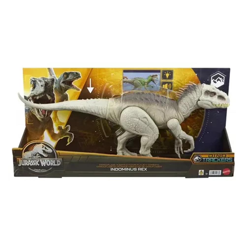 Jurassic World Figura Indominus Rex Dino Trackers con Luz y Sonido