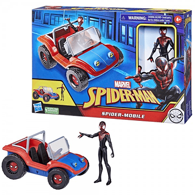 VEHÍCULO SPIDER MAN PLASTIC FREE PACKAGING SPIDER MOBILE MILES MORALES 