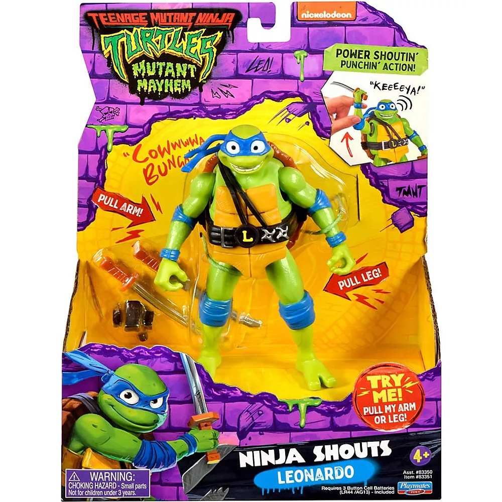 Tortugas Ninjas - Leonardo Ninja Shouts - 14 Cm Con Sonido