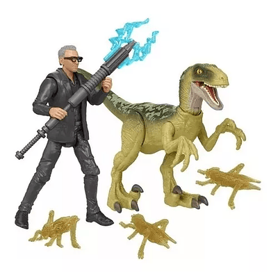 Jurassic World Dominion Dr Ian Malcolm & Velociraptor