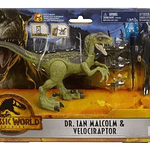 Jurassic World Dominion Dr Ian Malcolm & Velociraptor