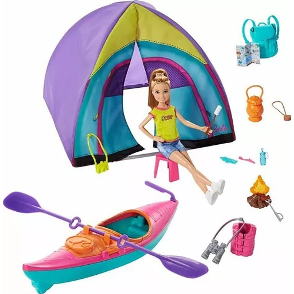 Barbie Muñeca Team Stacie Campamento De Verano Play Set