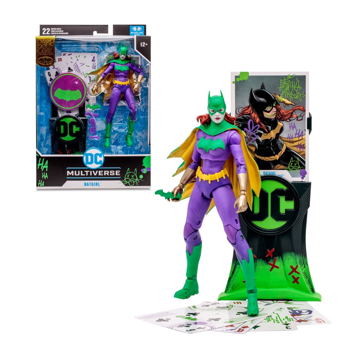 FIGURA DC MULTIVERSE 18 CMS BATGIRL JOKERIZED GOLD LABEL DE