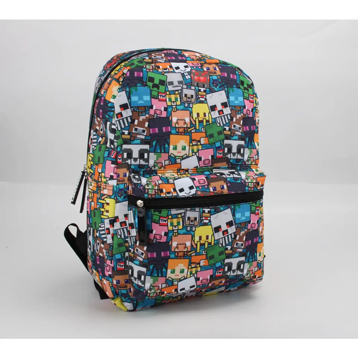 Zaino Scuola Per Bambini E Ragazzi Tema Minecraft - Formato M, Licenza Ufficiale, Design Colorato