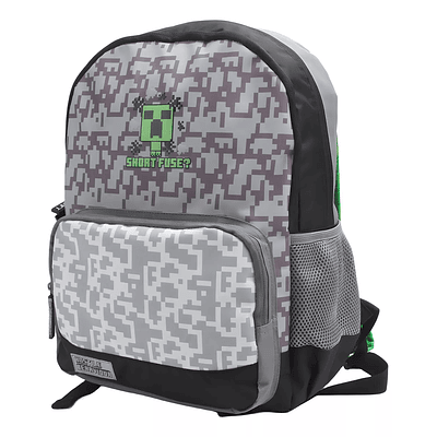 Mochila Escolar Minecraft Creeper Short Fuse - Intek Diseño De La Tela Liso