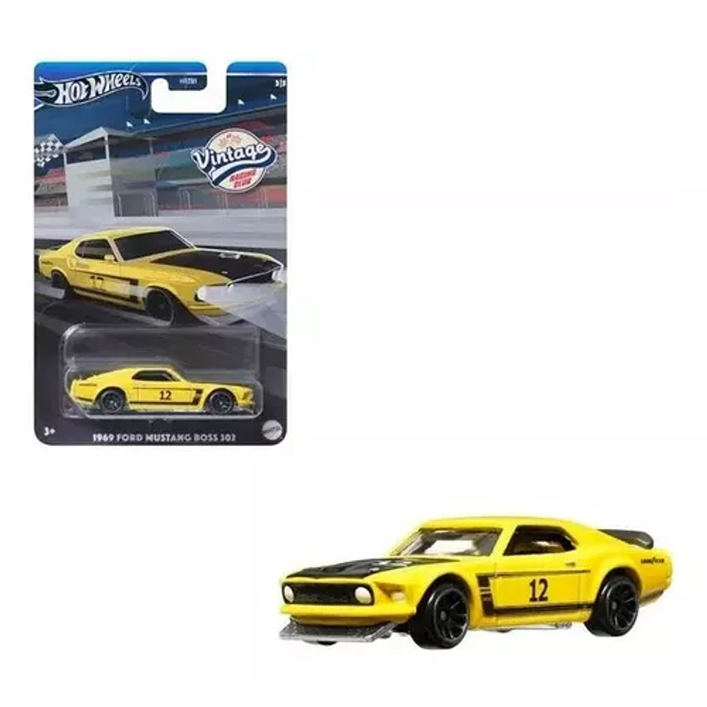 Hot Wheels Vintage Racing Club 1969 Ford Mustang Boss 302 Color Amarillo