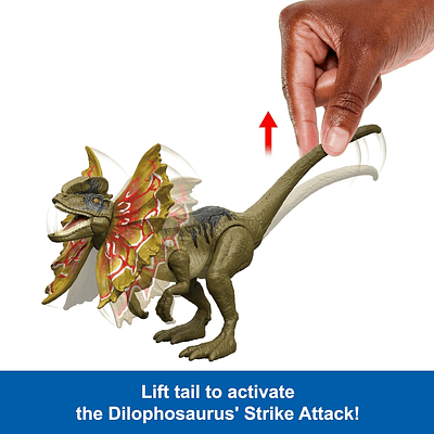 Jurassic World Strike Attack -  figura de acción de dilofosaurio 