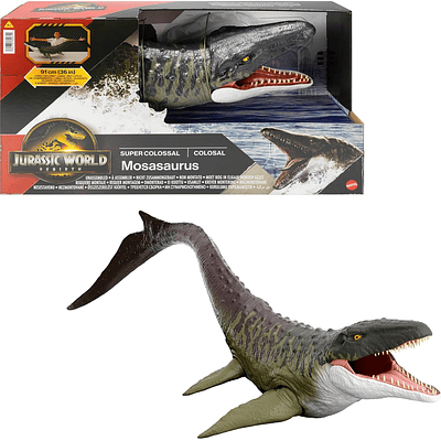 Mosasaurio Super Colosal de Jurassic World Rebirth de Mattel