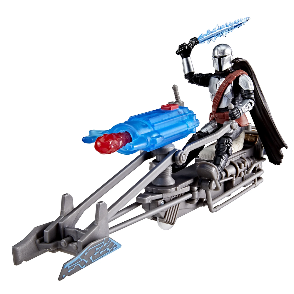 Star Wars Epical World of Action la Figura de Acción Mandaloriana y Moto de Velocidad