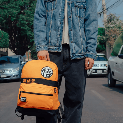 Mochila Dragon Ball Z Porta Notebook Naranja
