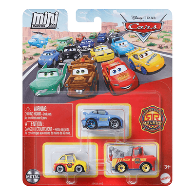 Pixar Cars - Mini Racers - Sally, Luigi Y Mate Azul