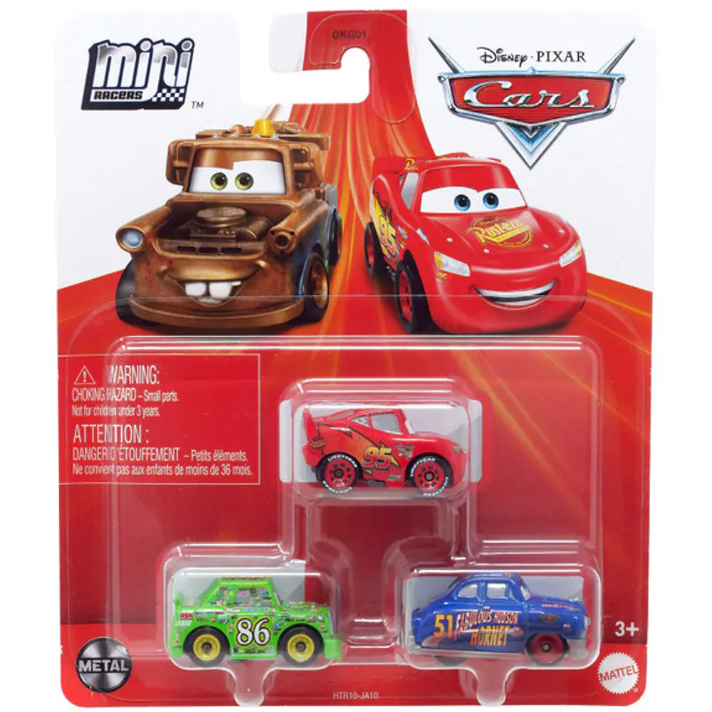 Pixar Cars - Mini Racers HUDSON HORNET, CHICK HICKS & McQUEEN