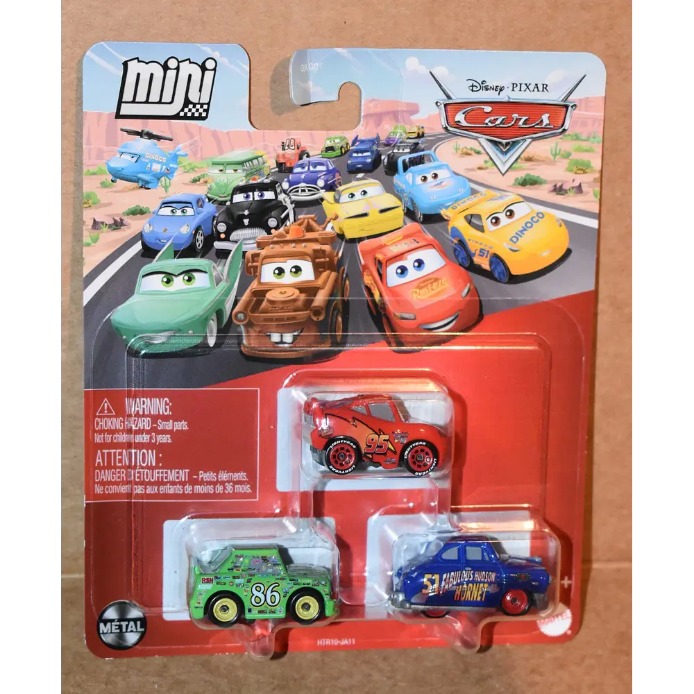 Pixar Cars - Mini Racers HUDSON HORNET, CHICK HICKS & McQUEEN