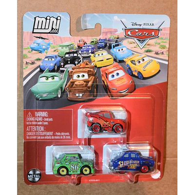 Pixar Cars - Mini Racers HUDSON HORNET, CHICK HICKS & McQUEEN
