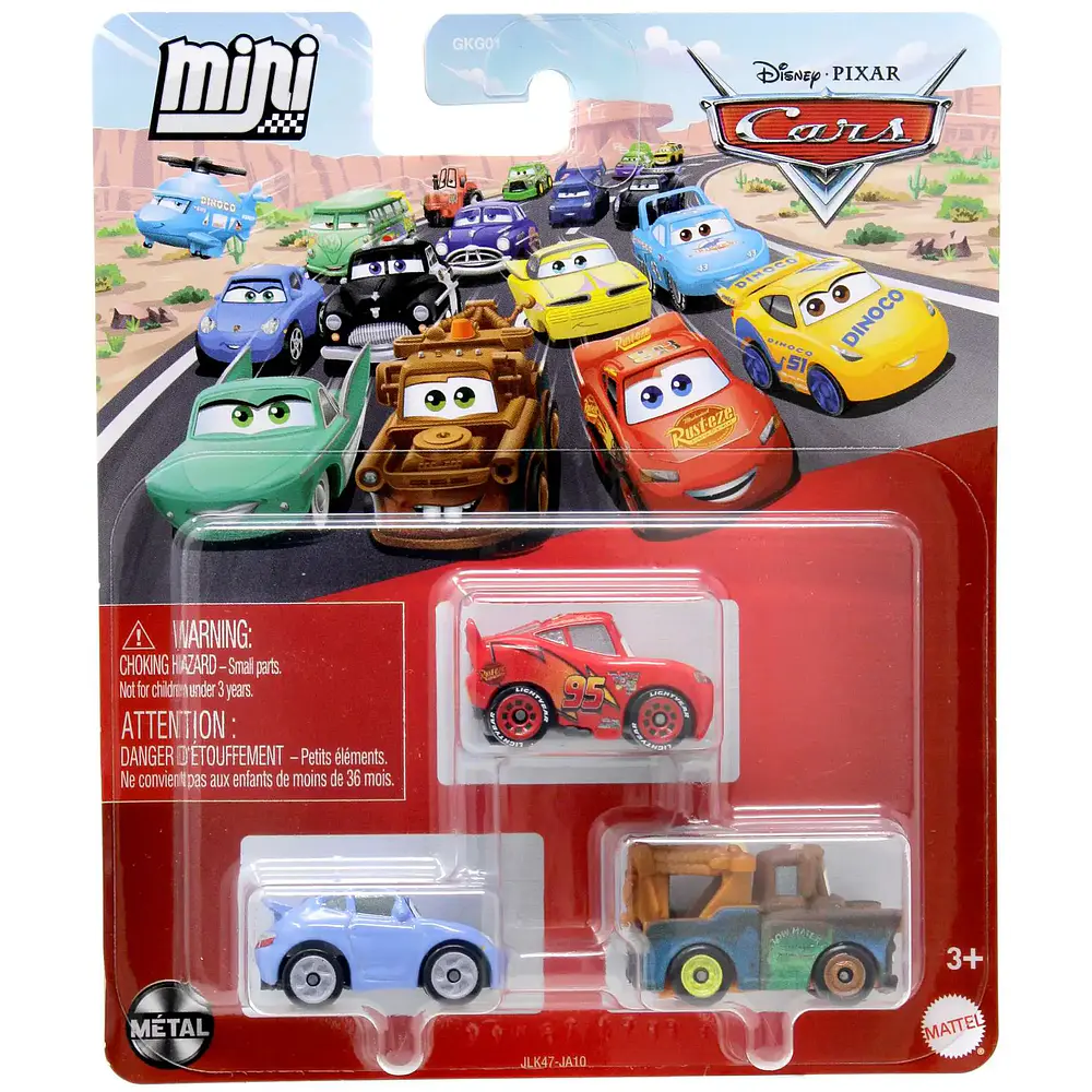 Pixar Cars - Mini Racers pack Sally, McQueen y Mate