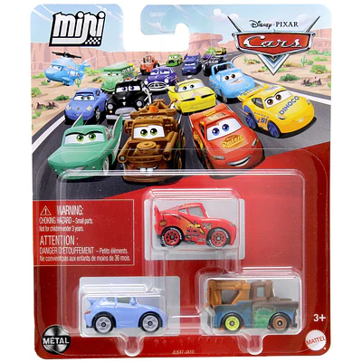 Pixar Cars - Mini Racers pack Sally, McQueen y Mate
