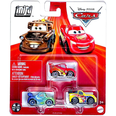 Pixar Cars - Mini Racers pack Jeff Gorvette, Lightning McQueen  Carla Veloso