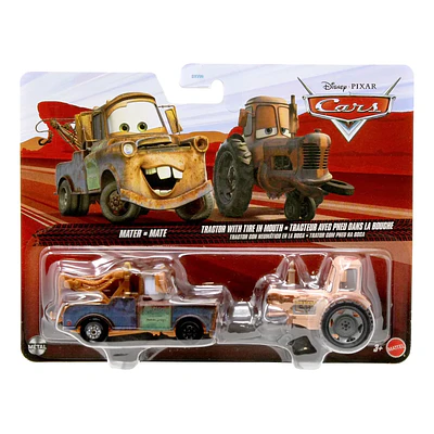 Cars Disney Pixar Pack of 2 Metal Cars 1:55 -Mate Y Tractor C/ Neumático En Boca