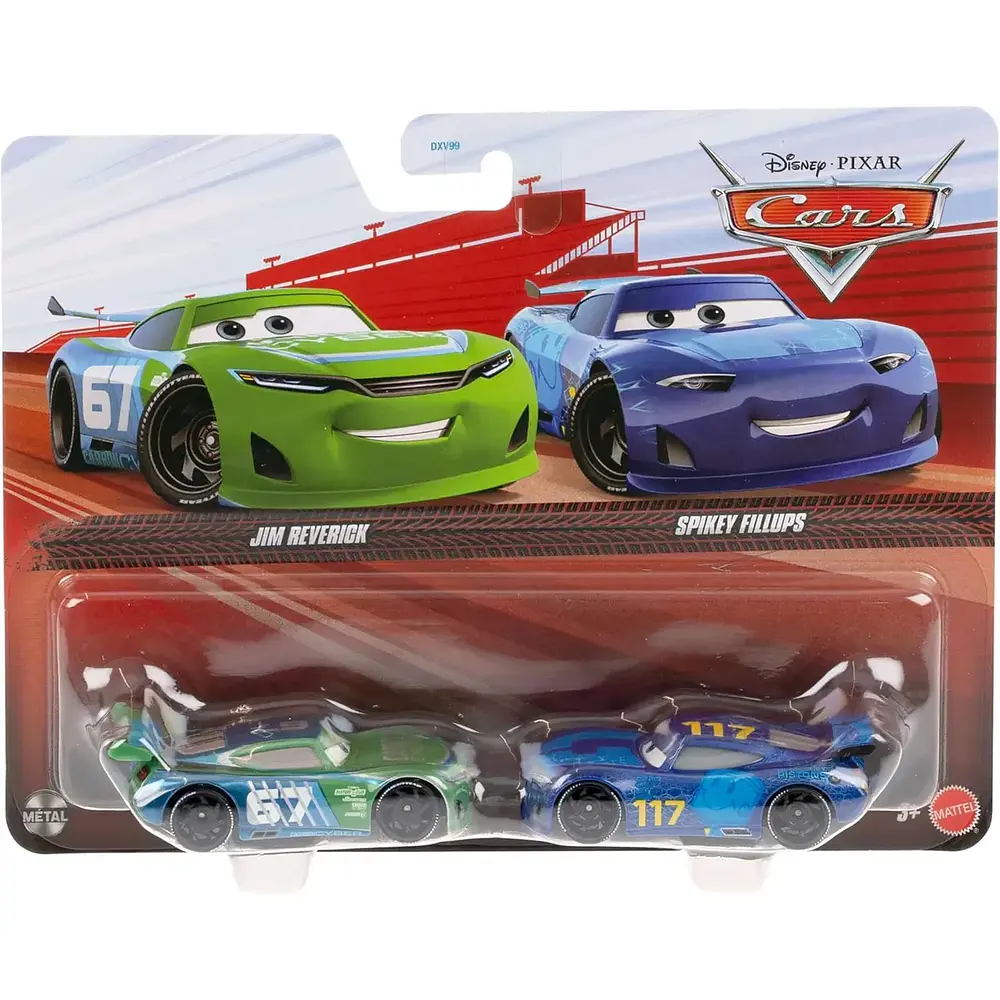 Cars Disney Pixar Pack of 2 Metal Cars 1:55 -  Jim Reverick Y Spikey Fillups
