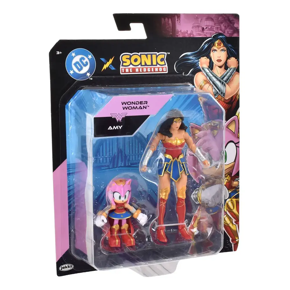 Set 2 Figuras De Sonic Dc Comics - Amy Wonder Woma