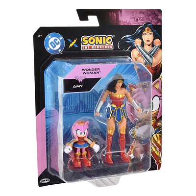 Set 2 Figuras De Sonic Dc Comics - Amy Wonder Woma
