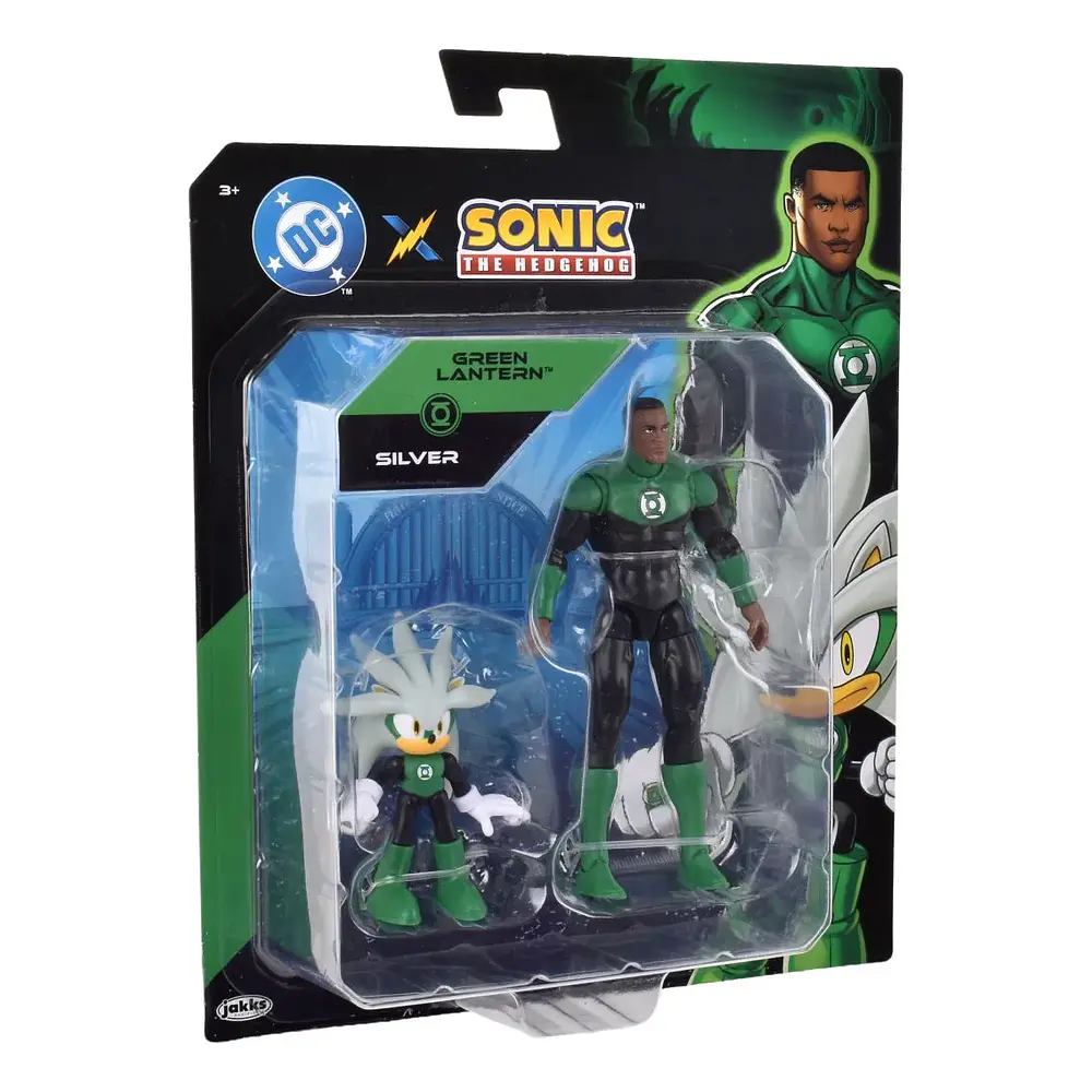 Set 2 Figuras De Sonic Dc Comics - Silver Green Lantern