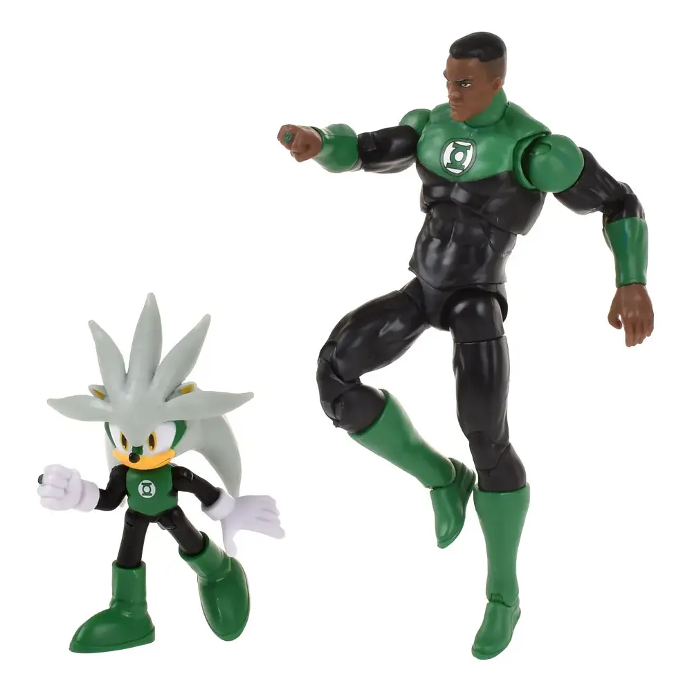 Set 2 Figuras De Sonic Dc Comics - Silver Green Lantern