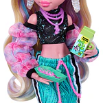 Muñeca Monster High Lagoona Blue con falda larga, mascota Neptuna y 7 accesorios.