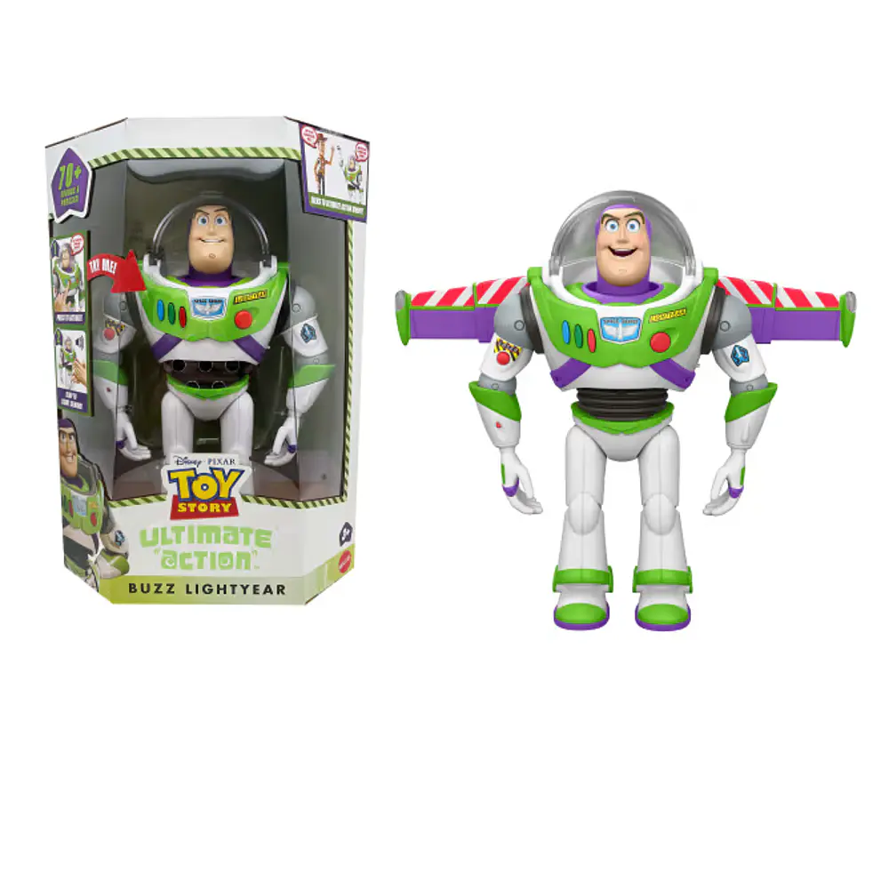 Figura de acción definitiva de Buzz Lightyear de Toy Story 5 de Disney y Pixar con modo animado, 30 cm