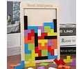 Tetris Rompecabezas De Bloques De Madera 3D Coloridos: Juguete Educativo Montessori Para Mejorar La Inteligencia Y La Creatividad