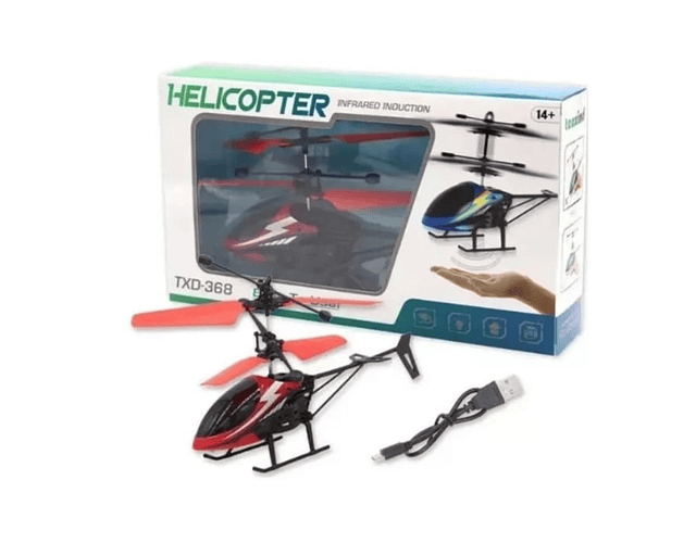 Mini Helicóptero Volador Con Sensor Recargable Luz Infrarojo