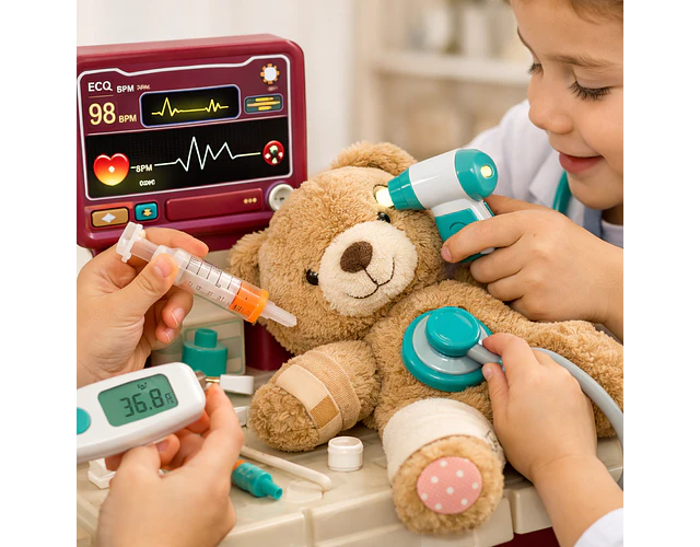 Centro Médico Infantil de 28 Piezas  - Juego de Doctor para Niños y Niñas