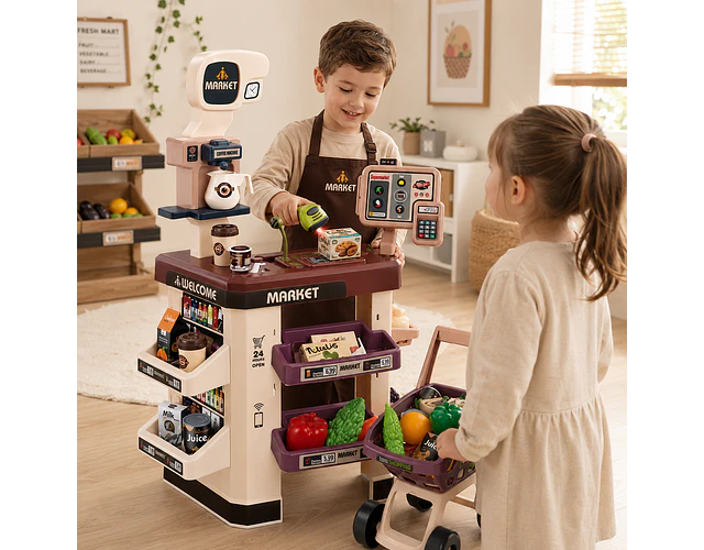 Supermercado de Juguete con 60 Accesorios -Juego Educativo Infantil