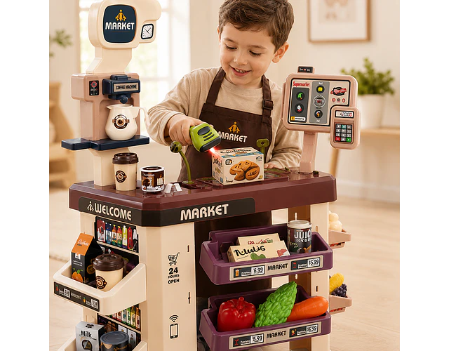 Supermercado de Juguete con 60 Accesorios -Juego Educativo Infantil