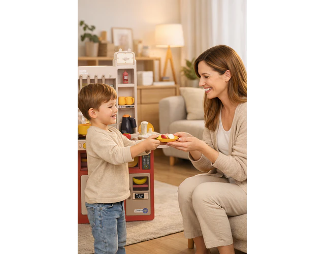 Cocina de juguete para niños con 47 pcs, luz, agua, y sonidos 88cm
