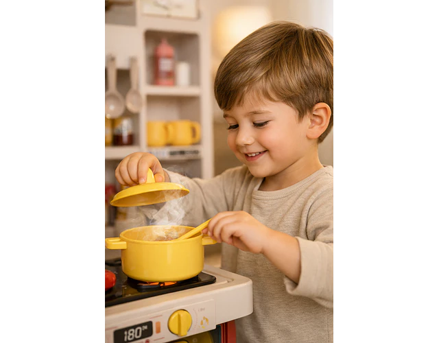 Cocina de juguete para niños con 47 pcs, luz, agua, y sonidos 88cm