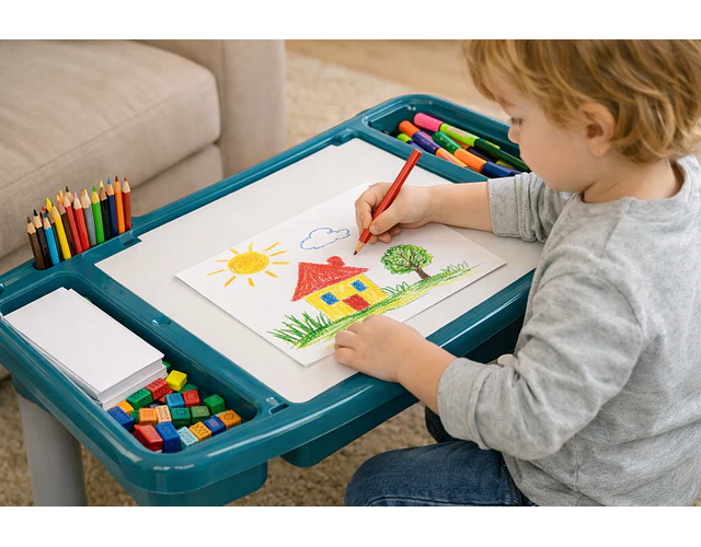 Mesa Didáctica Multiuso Set 128 Bloques 2x1