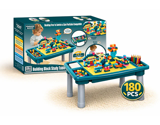 Mesa Didáctica Multiuso Set 128 Bloques 2x1