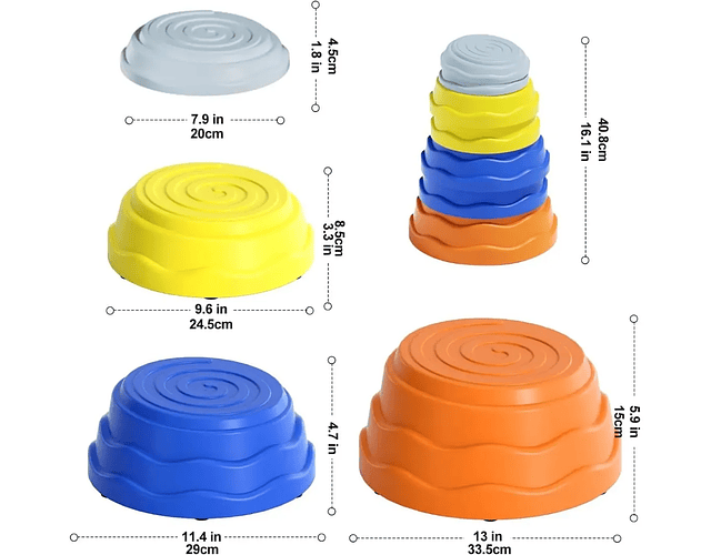 Pack De 7 Piedras Sensoriales De Equilibrio 