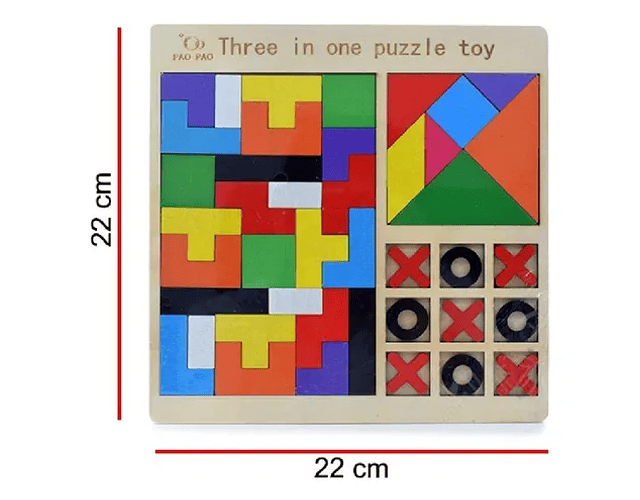 Juego 3 en 1 - Tetris, Tangram Y Gato
