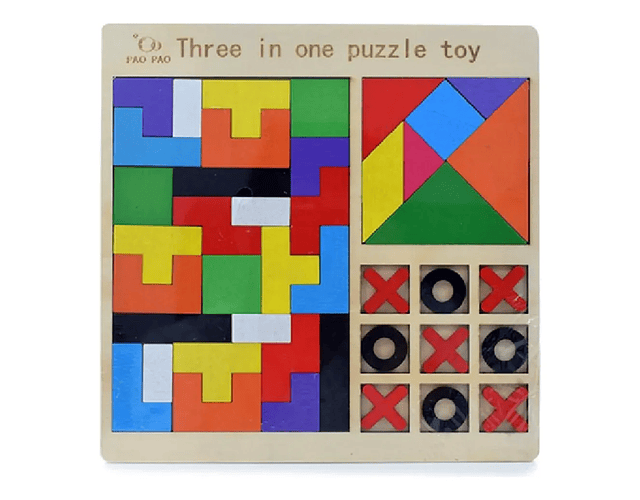 Juego 3 en 1 - Tetris, Tangram Y Gato